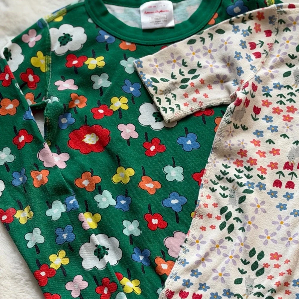Hanna Andersson Set of 4 Girls Pajama Tops Size 10 - Picture 2 of 13